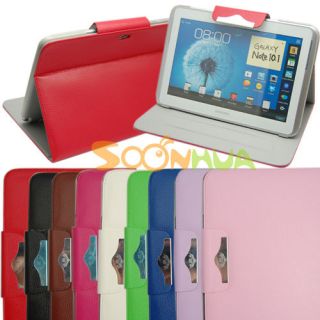 Magnetic Button Leather Skin Cover Case Samsung Galaxy Note 10.1 GT 