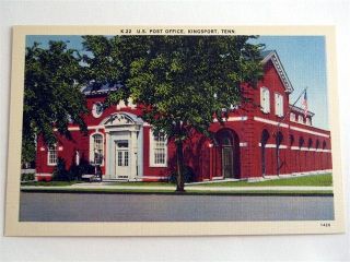 us post office kingsport tennessee tn linen postcard time left