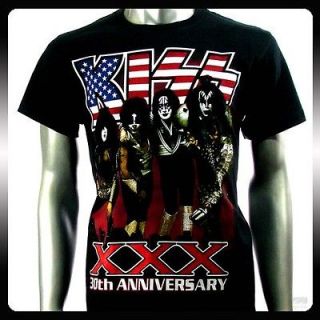 Kiss Punk Rock n Roll Music Band Retro Men T shirt Sz XL Punk