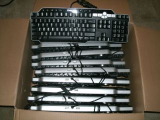lot of 10 dell multimedia keyboard sk 8135 time left