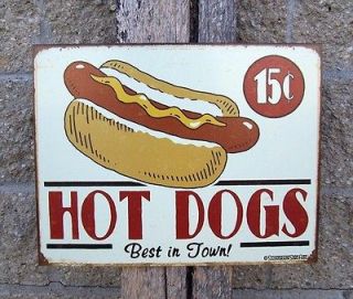  Antique Style Hot Dogs Metal Kitchen Cafe Wall Decor Home Gift USA