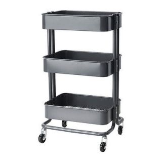 156618566 New Ikea Raskog Gray Rolling Kitchen Cart Metal  