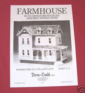 dura craft farmhouse fh505 dollhouse instructions  