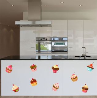 kitchen cupcakes full colour cake wall sticker art vinyl decal