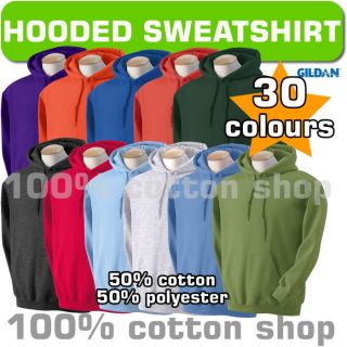 Gildan Hooded Top Hoodie Hoody Sweatshirt Work Wear Jumper Plain Mens 