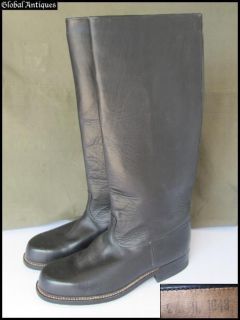 WWII 1943 ORIGINAL GERMAN WEHRMACHT OFFICERS LEATHER HIGH BOOTS