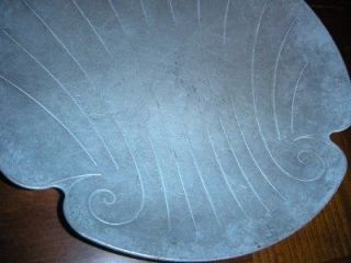 vintage stamped aluminum kensington shell tray  