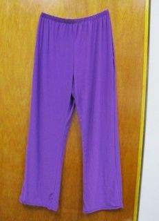   Purple Comfy Fit Elastic Waist Straight Leg Jersey Knit Pants Sz 3X
