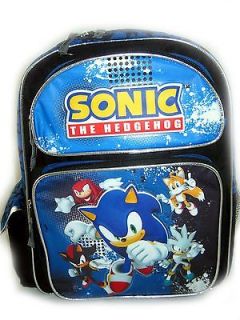 Sega Sonic The Hedgehog Tails Knuckles Silver Large Backpack Bag tote 