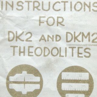 VTG Kern Instruments Instructions DK2/DKM2 swiss Theodolite manual 
