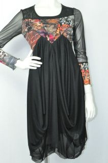 Joseph Ribkoff 22735 Grey/Black/Orange Animal Print Dress Sz 8 10 UK 