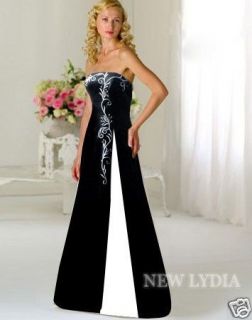 Black Formal Prom Gown Bridesmaid Cocktail Party Evening Dress  6 8 