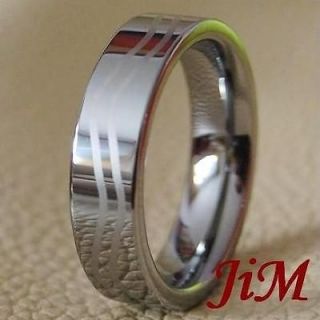 6MM TUNGSTEN MENS & WOMENS RING ENGRAVED WEDDING BAND TITANIUM COLOR 