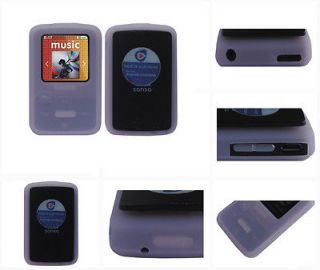 For SanDisk Sansa Clip Zip Black Silicone Skin Cover Case+Pouch Case 