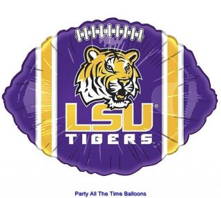 ncaa lsu tigers 18 foil football shaped balloon time left