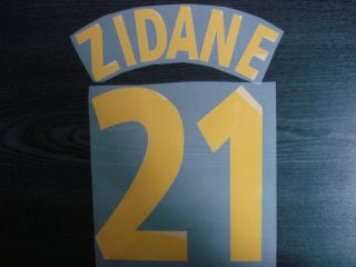new zidane 21 juventus away 1998 99 name numbering from