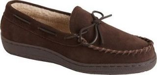 MENS L.B. EVANS SUEDE LEATHER MOCCASIN SLIPPERS Sz 8 18 M or 3E Width 