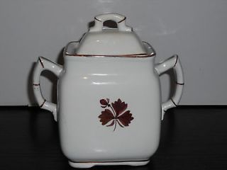 Royal Ironstone   Alfred Meakin   Copper Tea Leaf Sugar Bowl