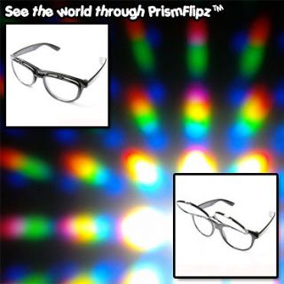 PrismFlipz 3D Prism Kaleidoscope Defraction Lens Rave Nerd Glasses 