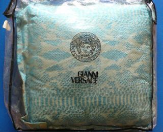 versace blue turquoise silk animal print pillow cushion from canada