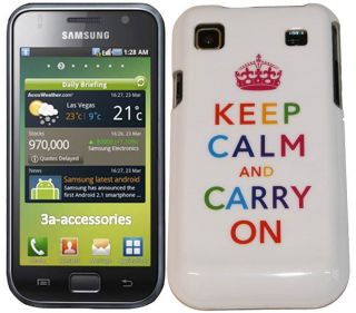 White Hard Back Case Cover For Samsung Galaxy S1 i900   KEEP CALM AND 