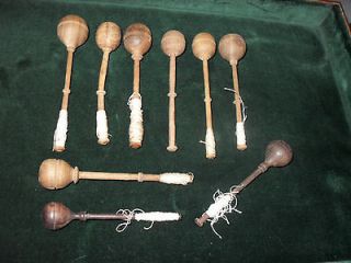 portuguese 9 antique lace bobbins wood mid 19th century from
