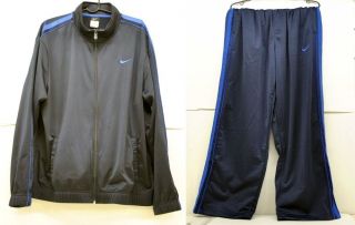 nike mens size xl nylon navy basketball track suit returns