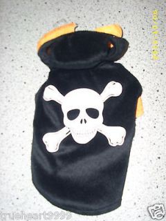 624 HALLOWEEN BLACK PIRATE DOG COSTUME FOR LITTLE DOGS SIZE XS NEW 