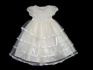 Kate Mack Biscotti Lace & Tulle Ruffle Pageant Special Occasion Dress 