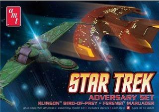 AMT752 Star Trek Adversary Set Klingon Bird of Prey & Ferengi Marauder 