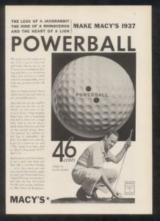 1937 macy s powerball golf ball photo print ad time