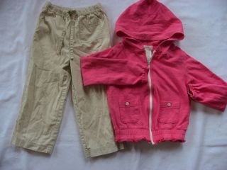 Girls Olive Juice Outfit Set Hoodie Sweater Khaki Pants 5T M