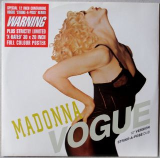 MADONNA * VOGUE * LIMITED 12 VINYL w/ X RATED POSTER * V RARE