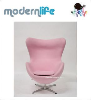 new egg chair  pink wool  knoll barcelona swan danish womb