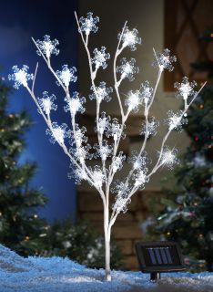  LIGHTED TREE STAKE OUTDOOR CHRISTMAS SNOWFLAKE PATH LIGHT GARDEN DECOR