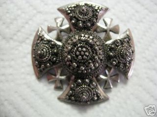 large jordan vintage silver jerusalem cross pin pendant one day