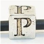 Large Hole European Alphabet Letter P Bead  w/ 4 or More 