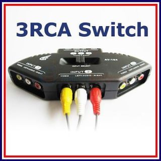 Way Audio Video AV RCA Switch Switcher Splitter+Cable Fast Shipping 