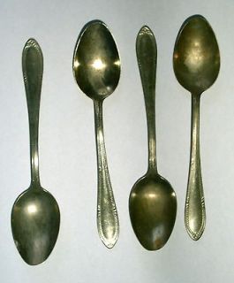 four beautiful vintage antique alpacca silver spoons from czech 