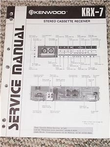 Kenwood KRX 7 Stereo Cassette Receiver Service/Repair Manual