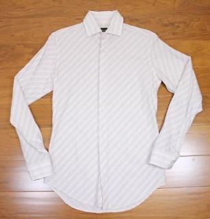 ZARA Man Mens White/Red Long Sleeve Casual Button Up Shirt Size 