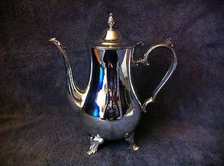 Silver Plate Tea Pot with cover Footed by Intt Silver Co. Vintage 9 3 