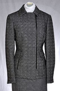 Carlisle Ladies Wool Black White Houndstooth Jacket Only Size 6 