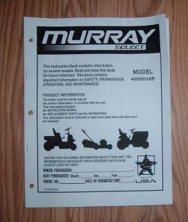 MURRAY 405000X8B LAWN TRACTOR OWNERS MANUAL & ILLUSTRATED PARTS LIST