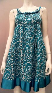 Donna Ricco New York Petite 2P Tent Above Knee Sundress Dress Teal 