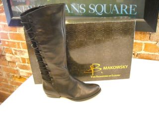 makowsky suki black leather goring tall boots more options
