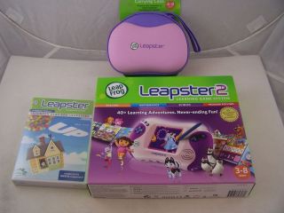LeapFrog Variety Bundle Leapster2 Learning Game Pink + Carrying Case 