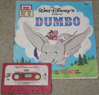 Walt Disney DUMBO Read/Sing Along BOOK on TAPE Cassette AUDIOBOOK