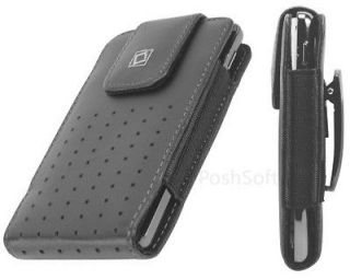 Leather VERTICAL Case Pouch Holder for LG Phones. Black + Holster Belt 