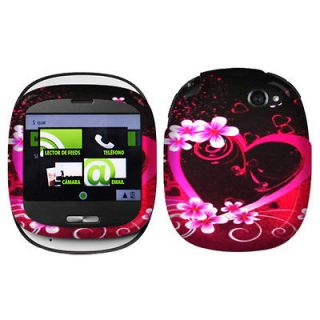 New For Sharp Kin One Cell Phone Purple Love 2D Silver Protector Case 